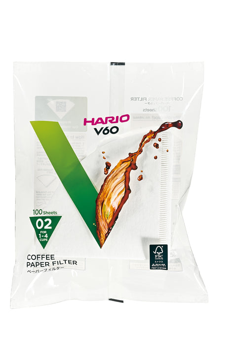 Hario V60 Papierfilter Grösse 02 in weiss, 100 Stück, für 1 bis 4 Tassen